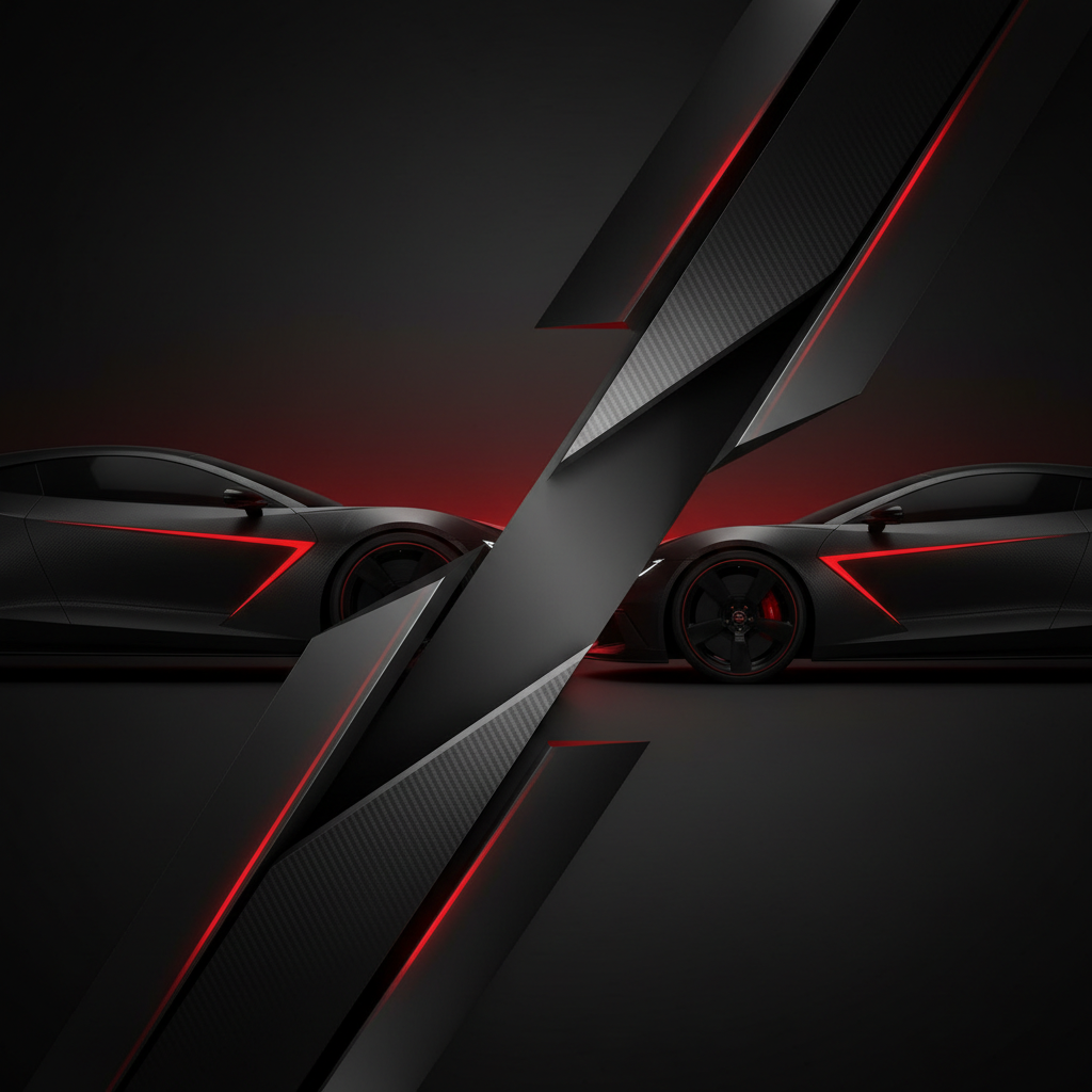 Premium abstract automotive composition representing a non-fault claim scenario