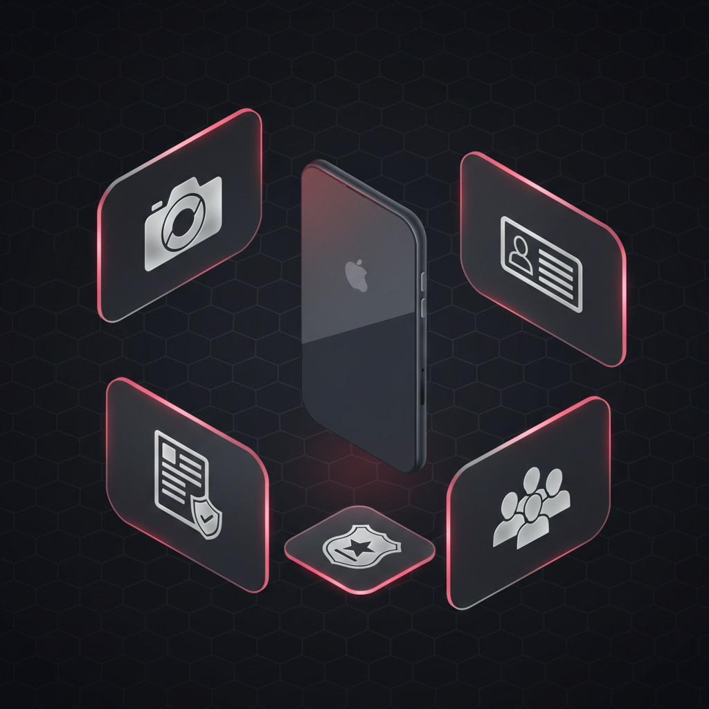 Illustration showing what information to collect at an accident scene including photos and documents